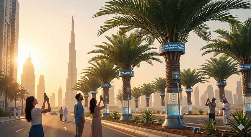 Oasis Palm System AI palm tree infographic