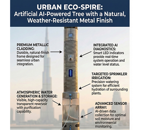 Urban Eco-Spire feature overview poster